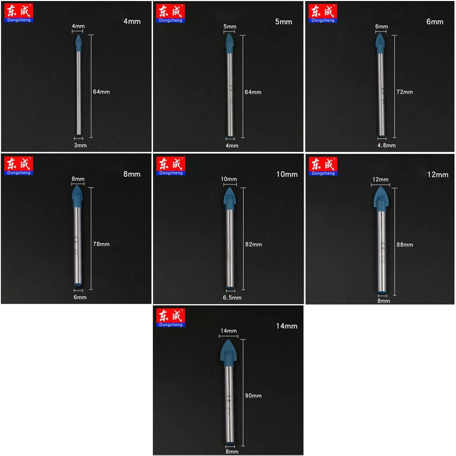 Dongcheng Glass Tile diamond Tip Drill Bit Set Tungsten Carbide Tipped Spear Head Ceramic Tile Marble Mirror Drill Bits Dongcheng Glass Tile diamond Tip Drill Bit Set Tungsten Carbide Tipped Spear Head Ceramic Tile Marble Mirror Drill Bits