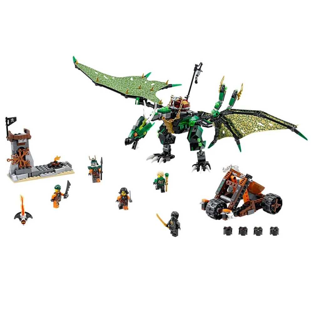 

603pcs Ninjagoe Kit 70593 Compatible Legoinglys Building Blocks toys for Children Bricks Model Boy Kid Gift The Green NRG Dragon