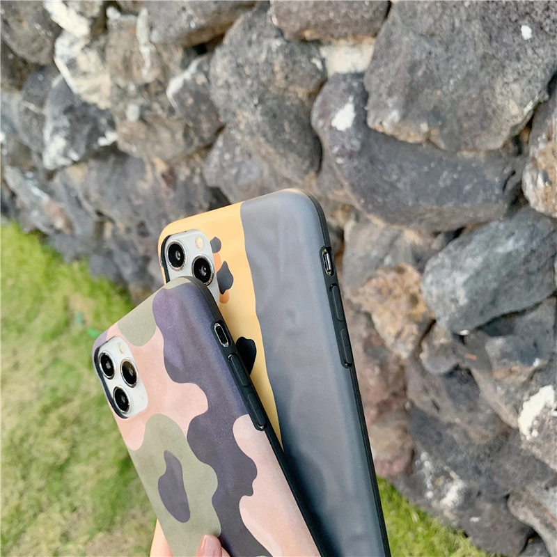 Ретро Камуфляжный Леопардовый Текстурированный чехол для телефона Iphone 11 Pro Max X Xr Xs Max 6s 7 8 Plus Мягкий IMD силиконовый чехол