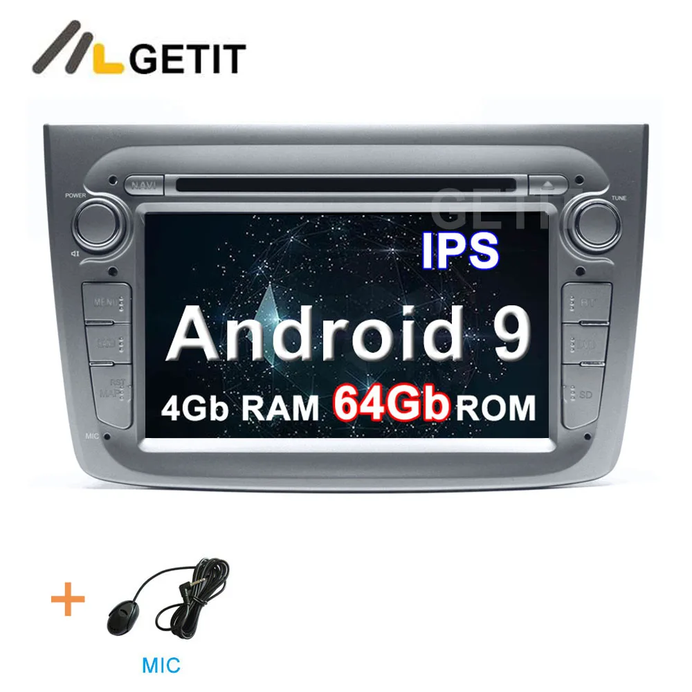DSP ips 64G Автомобильный DVD стерео Мультимедиа Радио gps Android 10 для Alfa Romeo Mito 2008 - Цвет: Gray 4G 64G