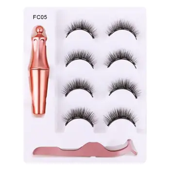 

4 Pairs 3D Quantum Magnetic Eyelashes False Eyelashes Natural Thick Long Eye Lashes Wispy Makeup Beauty Extension Tools