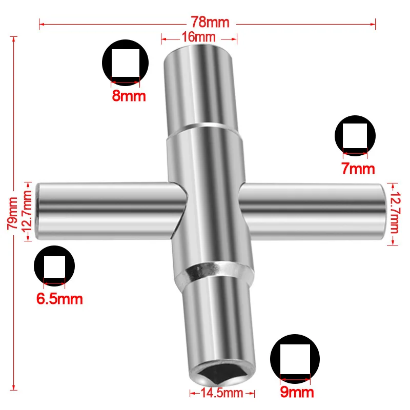 Multifunction 4 Ways Universal Triangle Wrench Key Plumber Keys Triangle For Gas Electric Meter Cabinets Bleed Radiators DBIRD