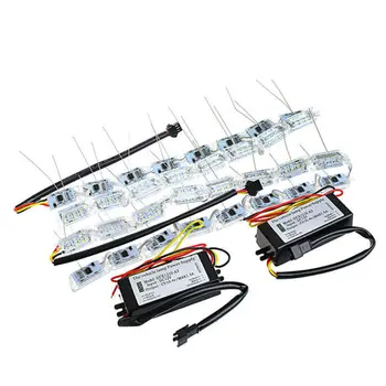 

W/ Ballast Daytime Running Light 1 pair Car LED Headlight Dual-Color Auto