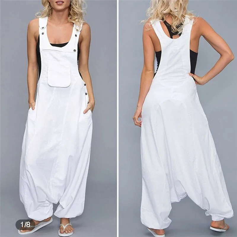 

Women Bib Cargo Pants Hip Hop Harem Bib Pants Jumpsuit Trousers Plus Size Jumpsuit Female Jumpsuits Overalls Loose Dungarees Hot