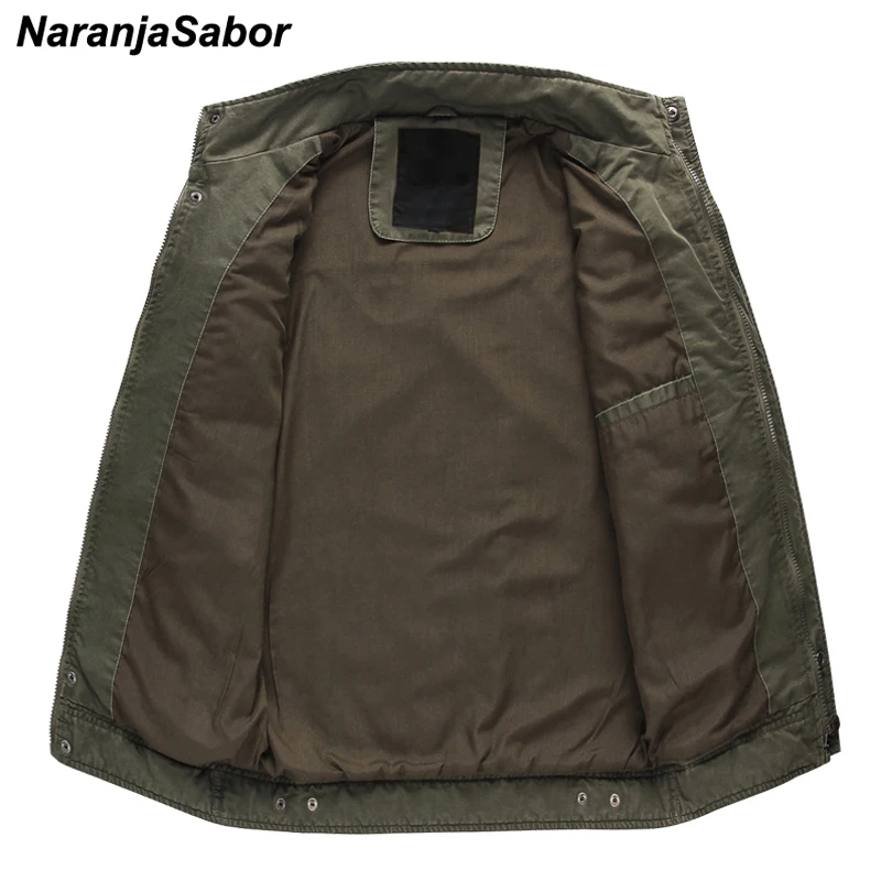  NaranjaSabor New Jacket Mens 2020 Autumn Men Solid Color Coat Male Fashion Military Outwear Large S