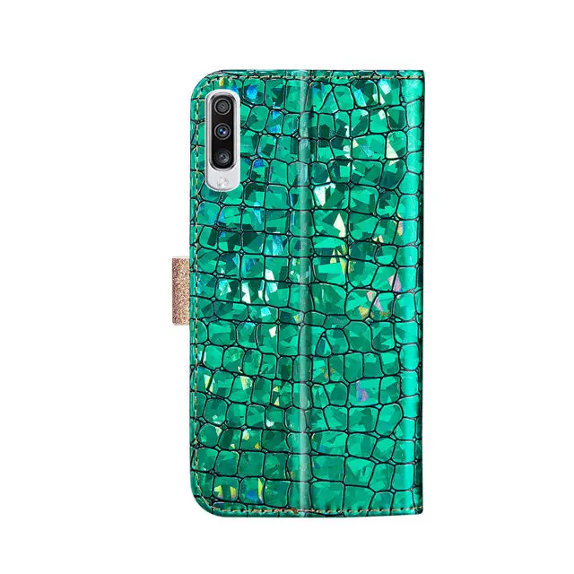 Чехол с украшениями для samsung Galaxy A10 A20 A20E A30 A40 A50 A60 A70 A320 A520 A750 блеск кошелек из крокодиловой кожи флип-чехол на телефон