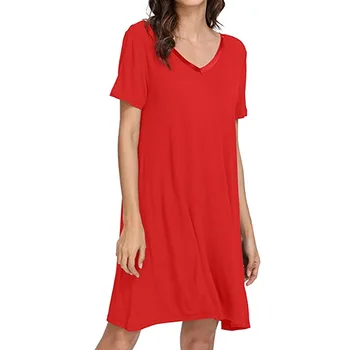 

2020 Womens Casual Nightgowns And Sleepshirts Sleepwear Cute Sleep Shirt Printed Night Dress Short Sleeve Nightwear