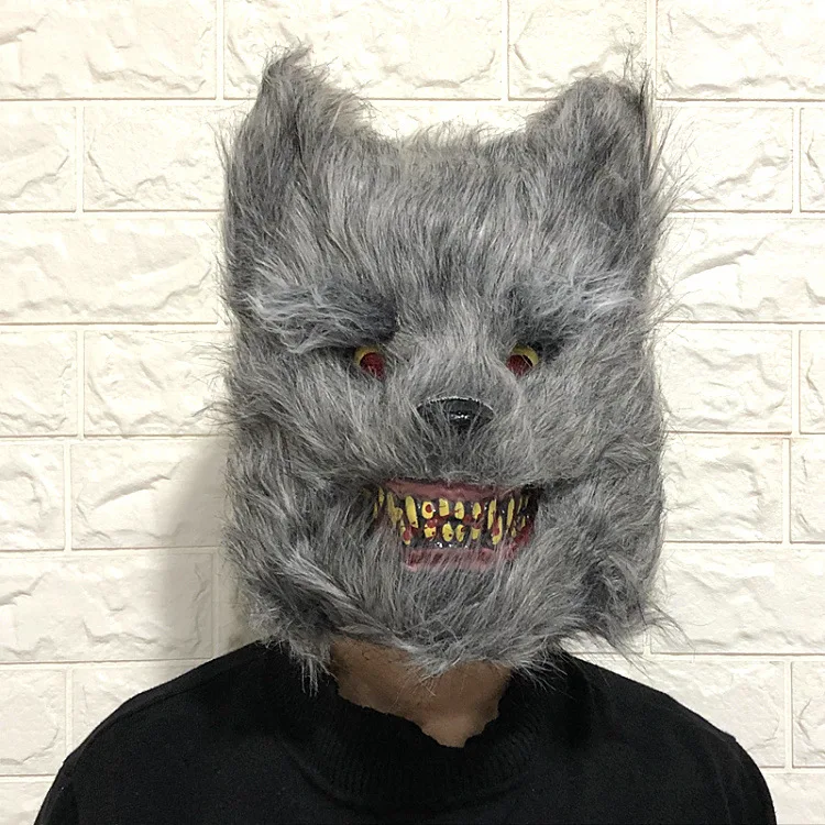 Хэллоуин пугающая маска кровавая животное лицо шаблон Маска Костюм ужас латексная маска для взрослых страшная маска для Хэллоуина - Цвет: E