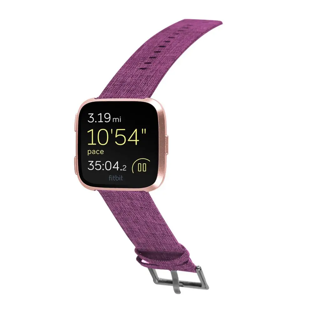 Холст часы ремешок с пряжкой Разъем для Fitbit Versa Sport Smartband# BW