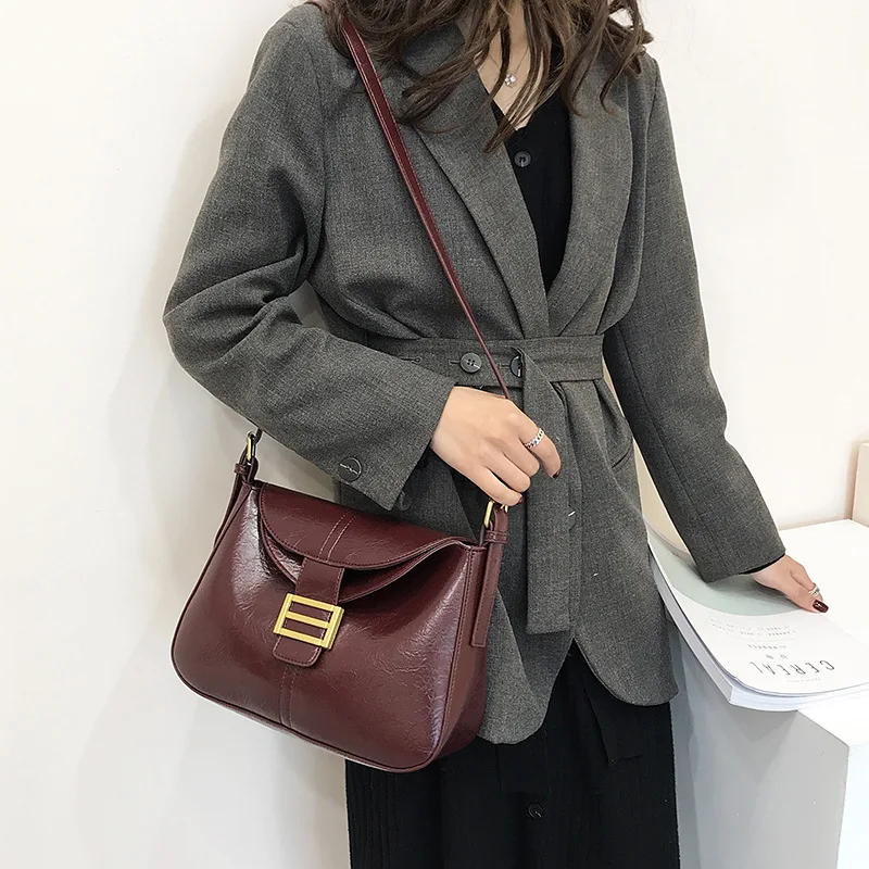 

Retro New Arrival Big Bag Women's 2020 Spring New Style Western Style Popular Shoulder Bag Versatile Large-Volume Shoulder Bag F