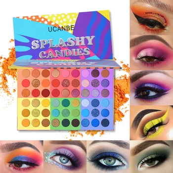 

UCANBE 54 Color Splashy Candies Eyeshadow Palette Glitter Shimmer Matte Eye Shadow High Pigmented Makeup Metallic Vivacious Eyes