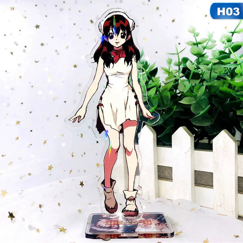 Японское аниме Доктор Стоун сенку тайджу Tsukasa Yuzuriha фигурка на акриловой подставке модель держатель пластины - Цвет: 3