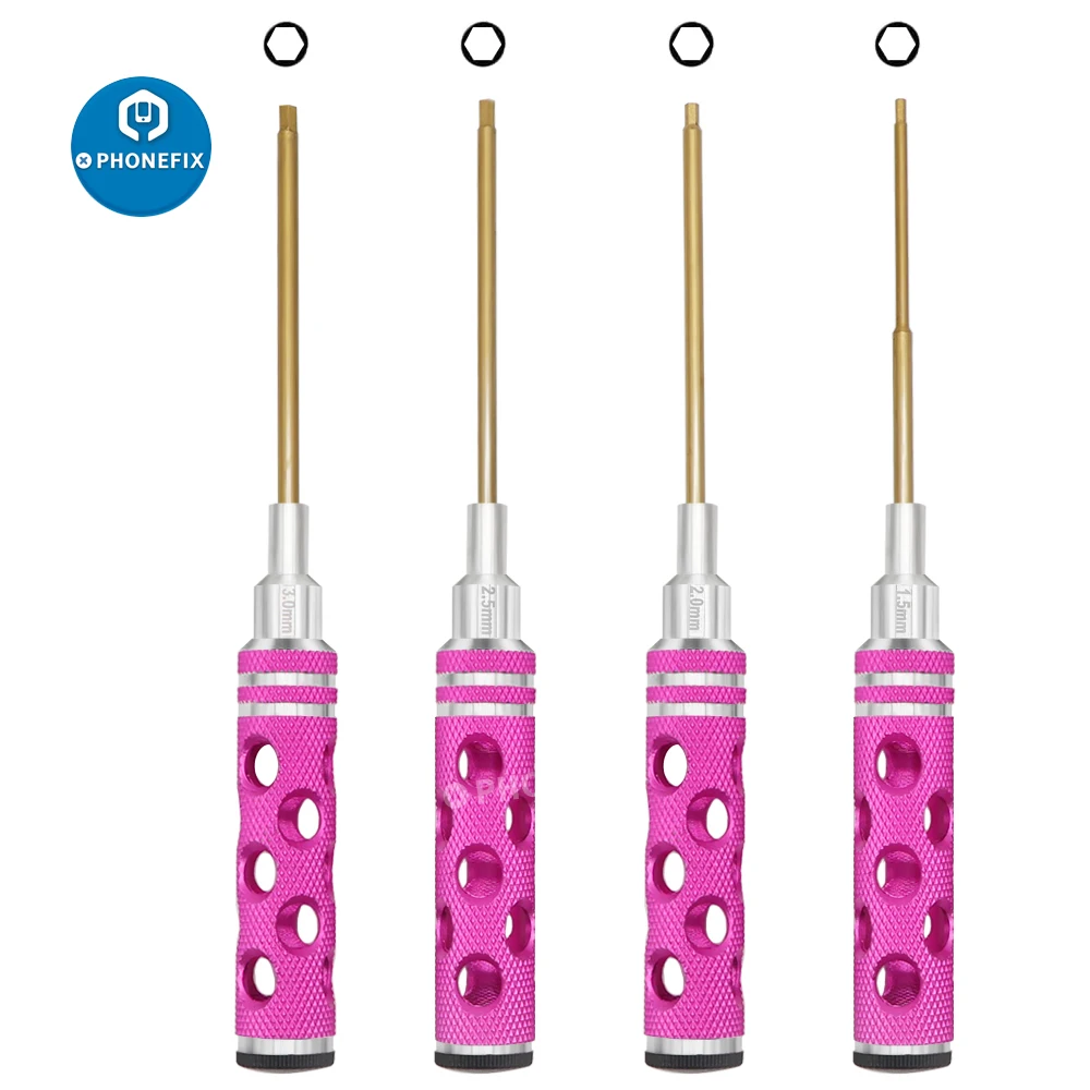 

4 в 1 1,5/2/2.5/толщина 3 мм, розовый цвет, красный шестигранные Набор отверток для радиоуправляемого вертолета RC игрушки ремонт DIY беспилотник электрическая отвертка набор