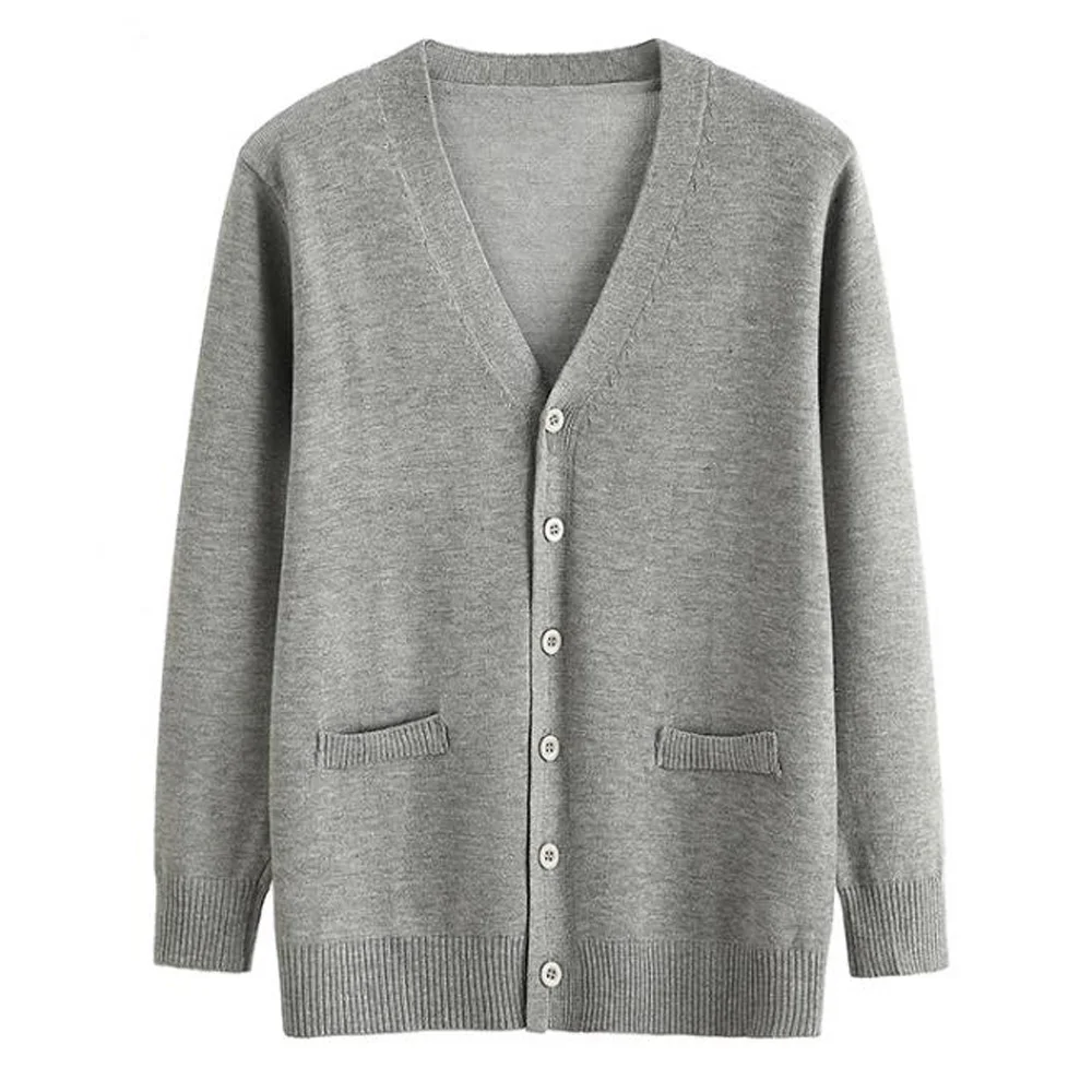 Los hombres coreanos de punto Cardigan botones para abrigo suéter Casual chaquetas de hombre Chaqueta de punto de primavera y otoño de cuello en V manga larga abrigo