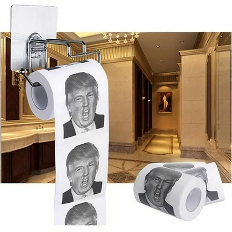 Дональд Трамп Humour рулон туалетной бумаги Забавный Новинка кляп подарок Свалка с Трампом