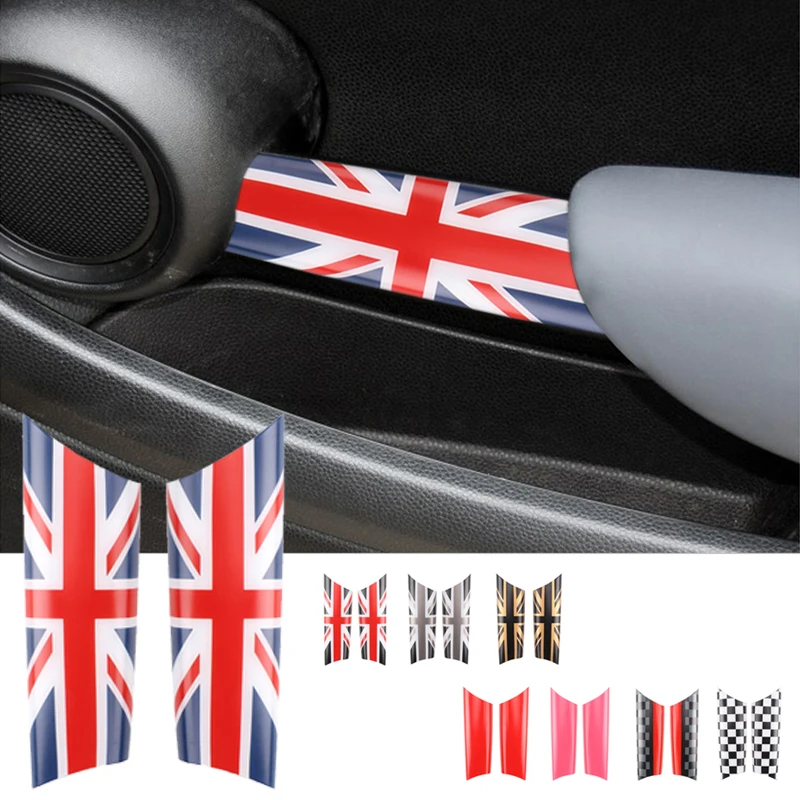 2pcs Interior Door Handle Decals Covers For MINI Cooper R55 R56 R57 R58