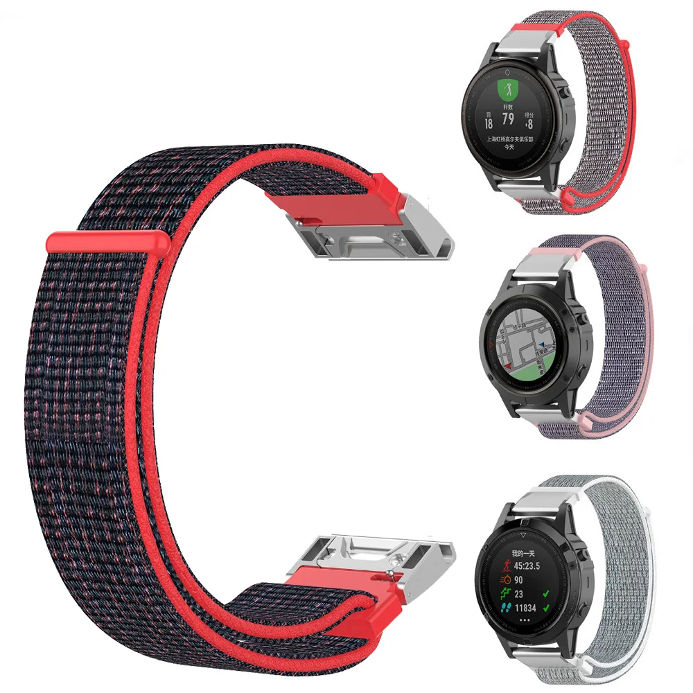 

26mm Quick Fit Watch Band Lightweight Nylon Loop For Fenix 5X Plus Soft Sport Breathable Wristband Strap for Garmin Fenix 5X 3