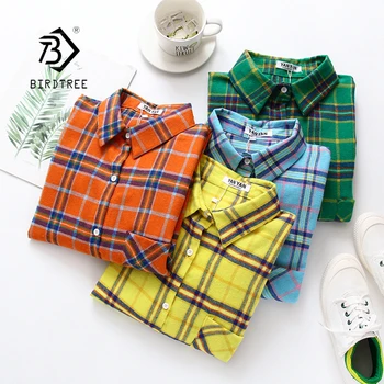 

New Arrival Women Vintage Plaid Oversize Blouse Batwing Sleeve Turn-Down Collar Loose Long Shirt Button Up Casual Top T04702F