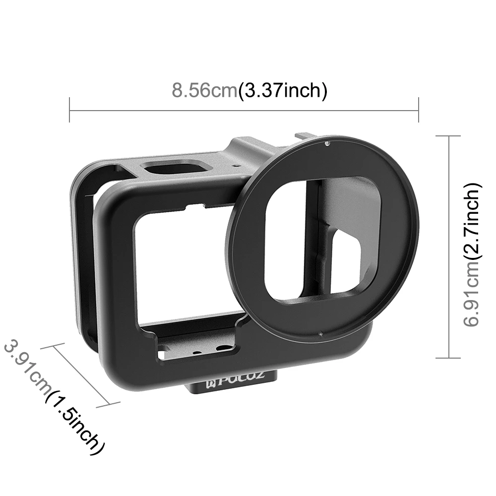 Case para Gopro Escudo da Liga de Alumínio Protetora para Gopro Puluz Câmera Habitação Hero Preto Case Gaiola Acessórios 9 - Image 3