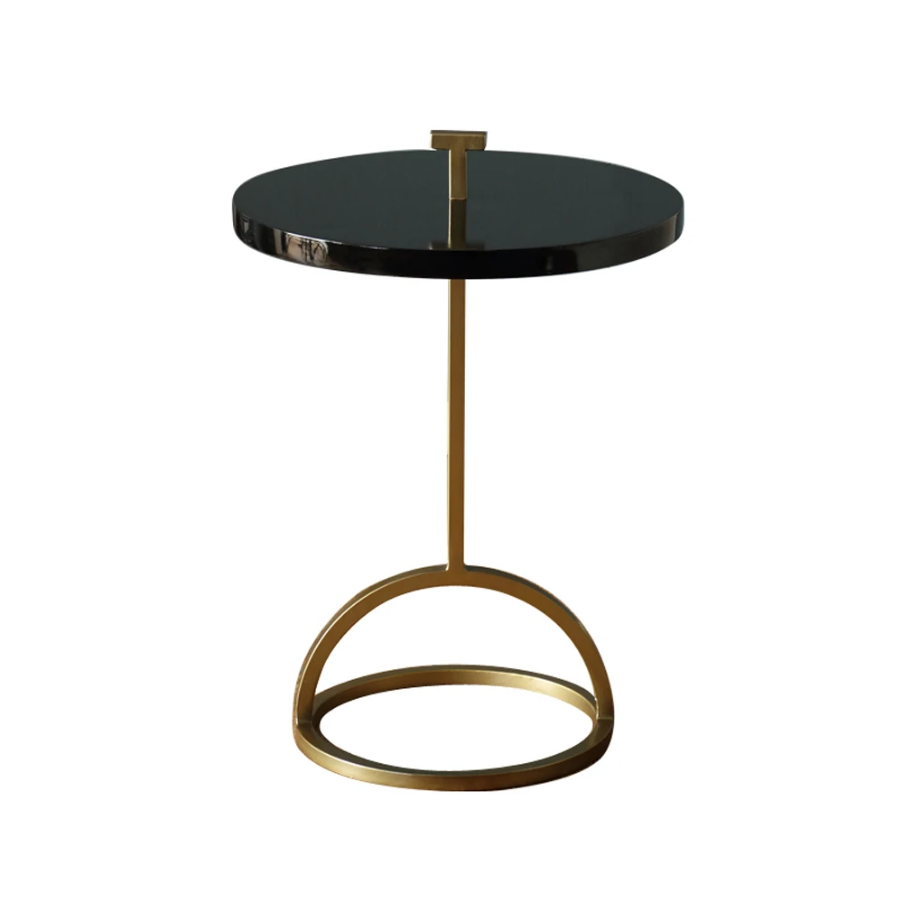 Металлический деревянный торцевой стол, комбинированный чайный столик, журнальный столик, креативные столы для отдыха, 2 человека с подъемной ручкой - Цвет: Черный