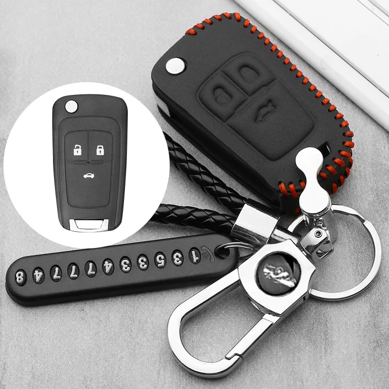 3 кнопки кожаный чехол для ключей для Chevrolet Cruze fit Buick Opel Vauxhall Astra Corsa Antara Meriva Insignia
