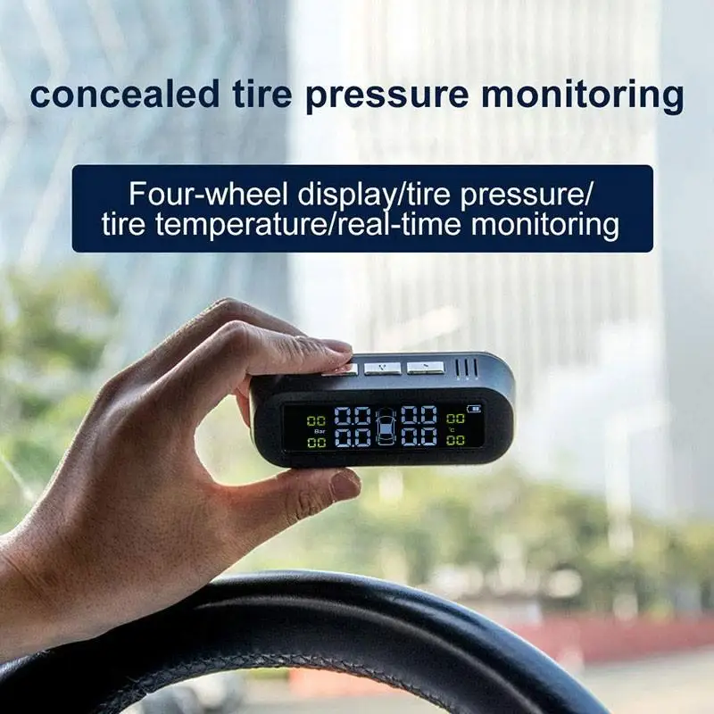 Tpms Датчик Солнечной Системы TPMS система контроля давления в шинах дисплей интеллектуальная Предупреждение экономия топлива с 4 датчиками