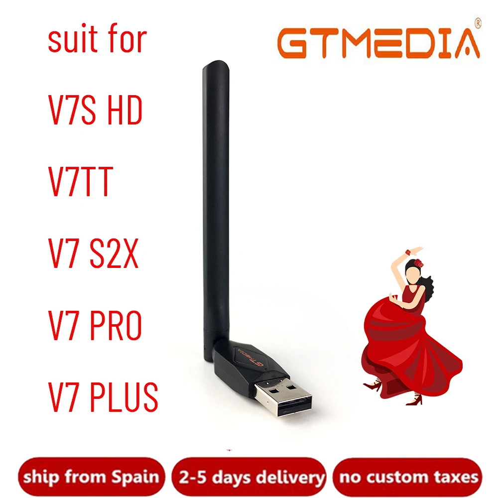 Gtmedia 2,4 GHz Wifi Usb adaptador de antena para GTMEDIA V7 PRO V7 TT V7 S2X V7 más V7S receptor de satélite Hd Wifi Lan adaptador Wifi