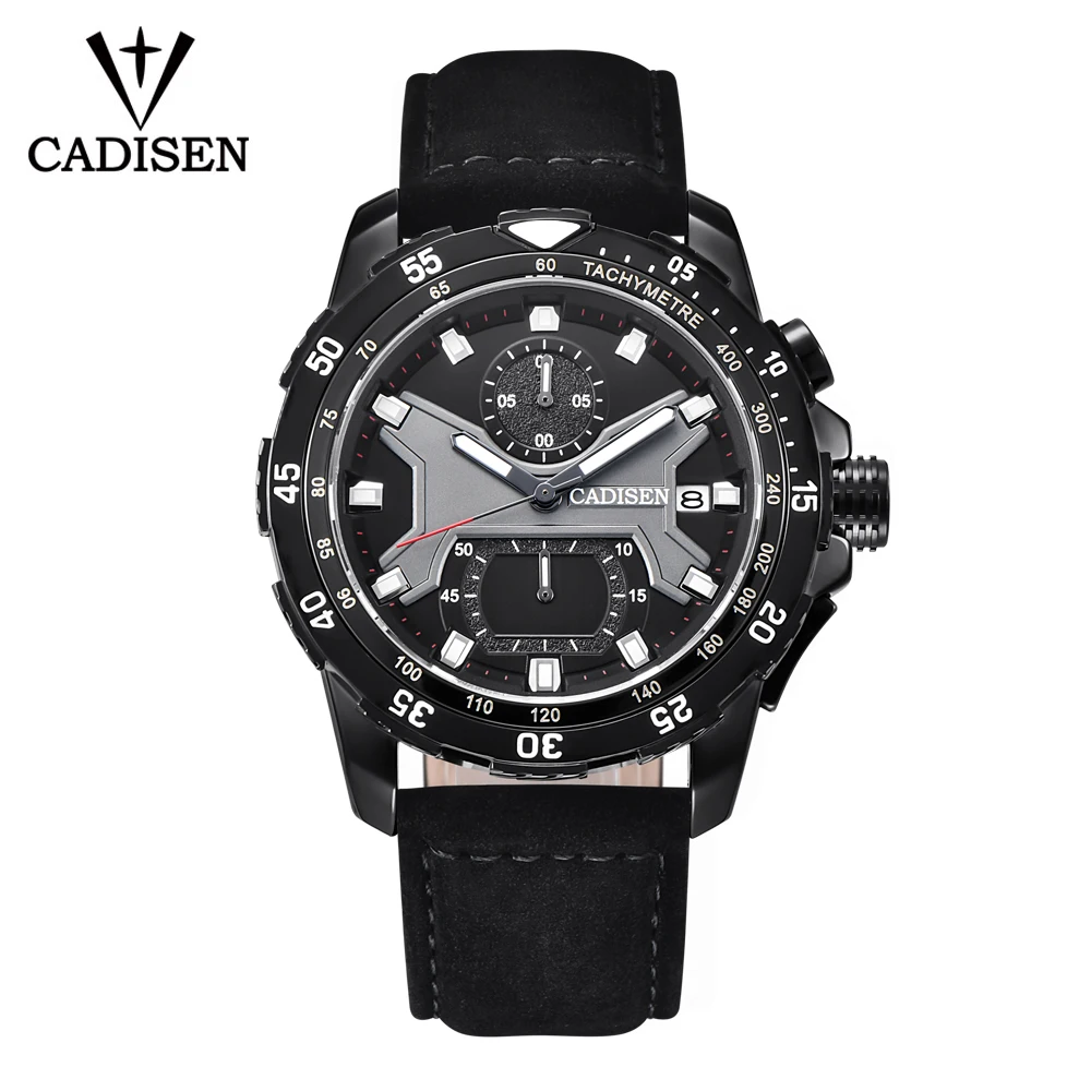 

CADISEN New Mens Watches 2019 Top Brand Luxury Waterproof Date Quartz Watch Man Leather Sport Wrist Watch Men Waterproof Clock