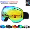 Gafas de esquí con magnético de doble capas lente esquí Anti-niebla UV400 Snowboard gafas para hombres y mujeres de esquí gafas ► Foto 1/6