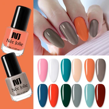 

NEE JOLIE 2Pcs Nail Polish Set Sparkling Varnishes Long Lasting Nail Art Oil Liquid Manicures DIY Design Decoration