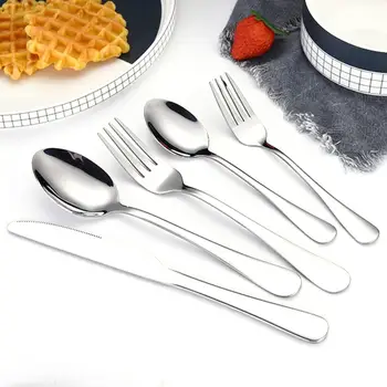

20/24/30 PCS Stainless Steel Cutlery Spoon/Fork/Knife Kit Set Gift Gold-plated Series Household Cutlery Dinnerware Set