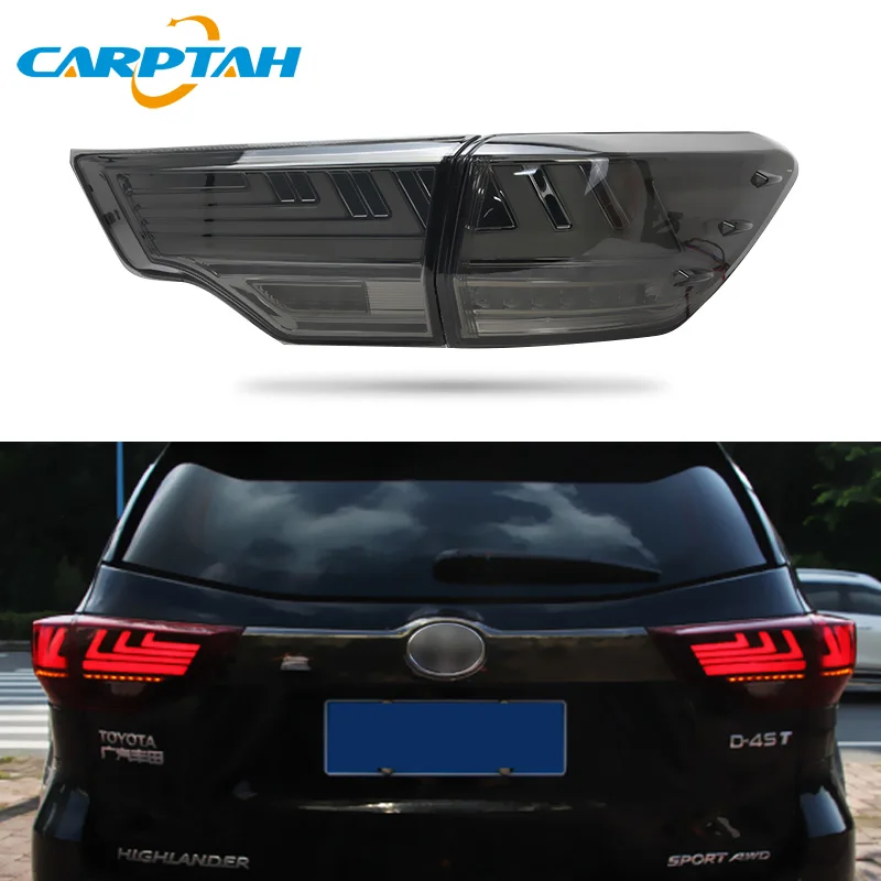 US $345.00 LED Car Accessory Rear Running Lamp For Toyota Highlander 2015 2016 2018 Tail Lights Fog Lamp Turn Signal Reverse Brake Light