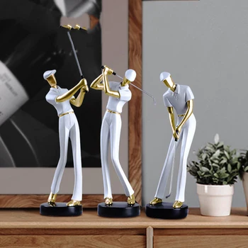 

EUROPEAN GOLF SPORTS MAN CHARACTER RESIN ORNAMENTS HOME LIVINGROOM TABLE FIGURINES CRAFTS OFFICE DESKTOP ACCESSORIES DECORATION