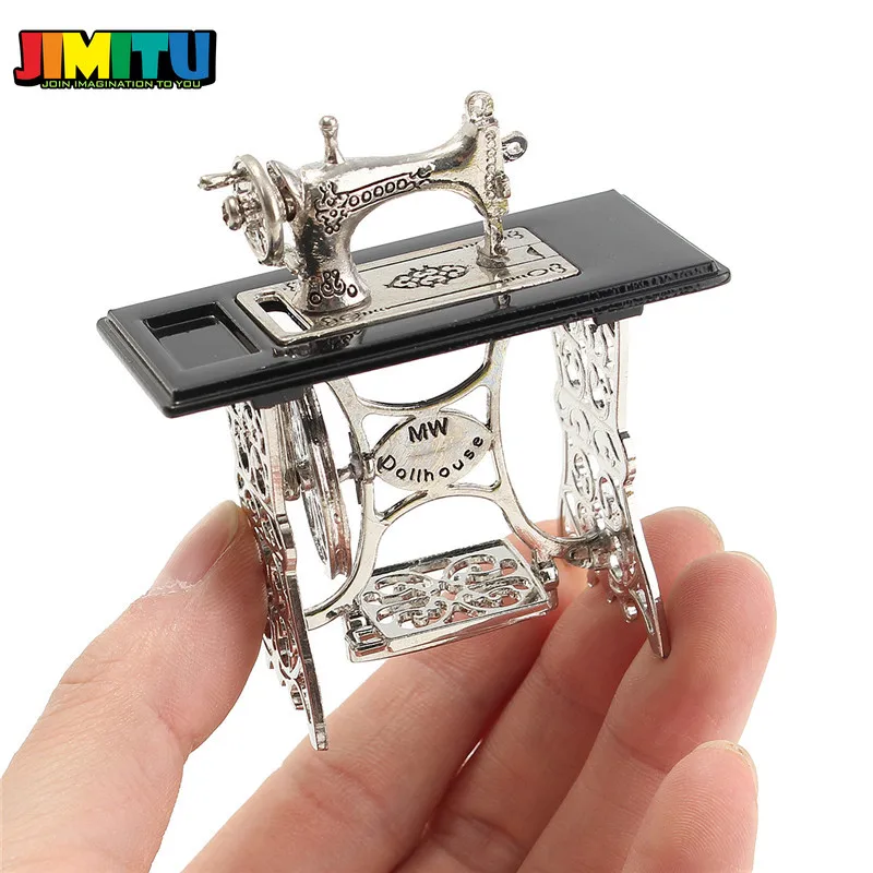 JIMITU винтажная игрушка миниатюрная швейная машина мебель Игрушки Подарки Для 1/12 Кукольный дом Декор Ретро детские игрушки аксессуары