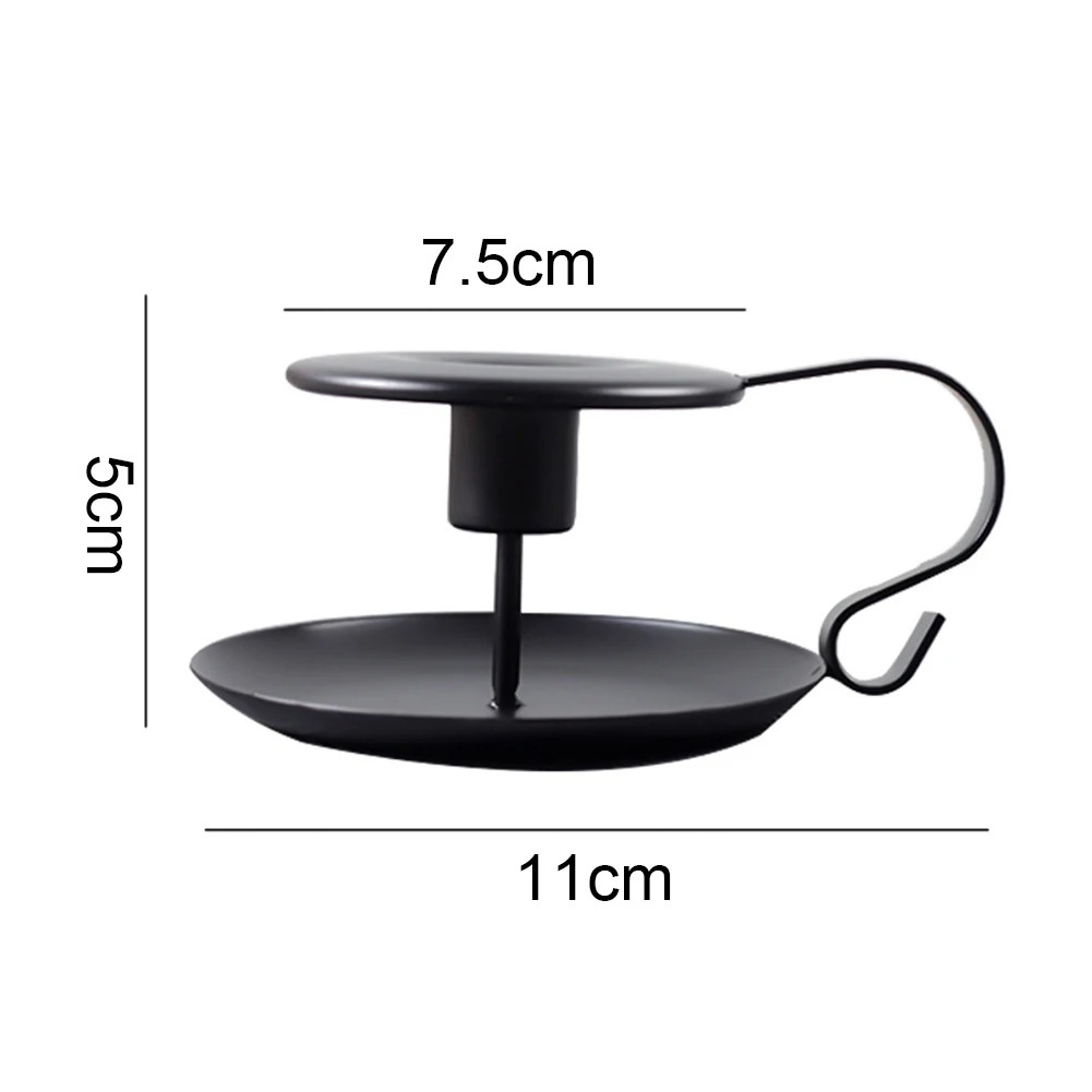 2PCS Home Ornament Party Iron Candle Holder Halloween Wedding Decoration Simple Craft Bar Retro Romantic Portable Christmas