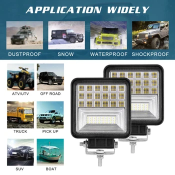 

Off-road Car Lights Boat Replacement 6000K Spotlight Black DC 9-30V 126W Motorcycles 2Pcs Car Accessories Durable