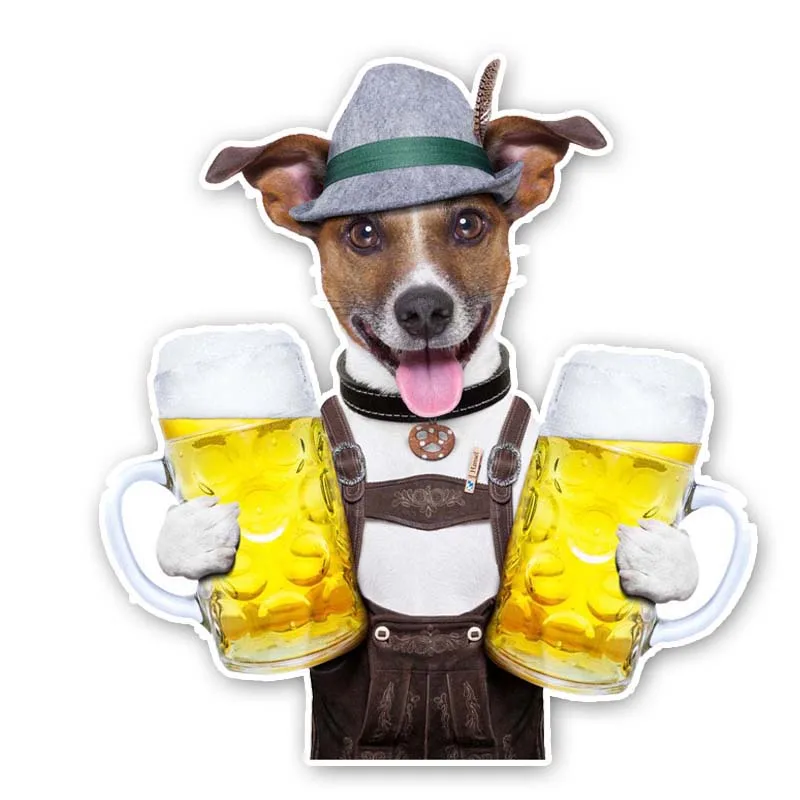 

Personality Beer and Puppies Car Stickers Accessories Motorcycle Cover Scratches Waterproof PVC 13cm *12cm