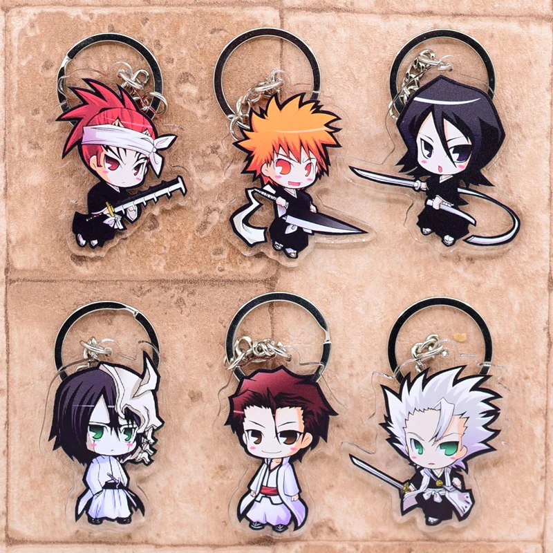 2020 Bleach Keychain Double Sided Acrylic Keyring Pendant Anime Accessories Cartoon Key Chiain