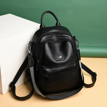 

Women's Genuine Leather Backpack Fashion Travel Backpacks School Bag Preppy Style Backpack Shoulder Bag For Women
