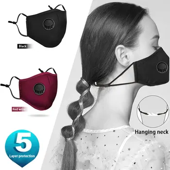 

Respirator with 2 Filters Durable PM2.5 4 Colors Velvet Activated Carbon Filtration Outdoor Riding Face Mask Breathing Windbreak