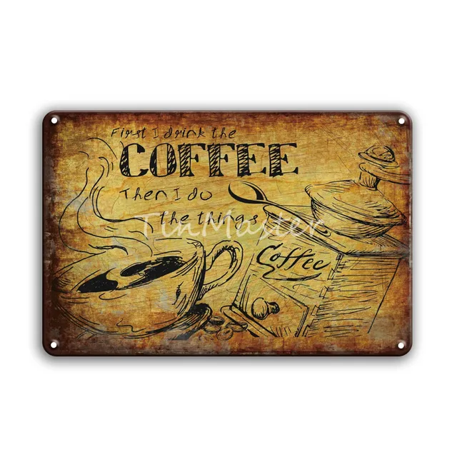 Coffee Cocktail Art Poster Vintage Metal Sign Gift Shabby Chic Beer Tin Plate Signs Irish Pub Cafeteria Kitchen Home Decor 10450