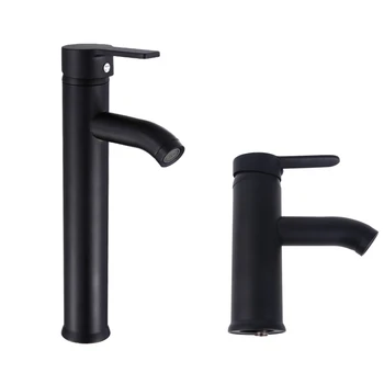 

Black Stainless Steel Paint Faucet Bathroom Basin Sink Faucet Hot Cold Mixer Tap