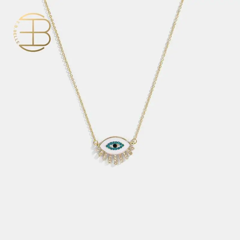 Женское ожерелье с подвеской в виде глаза минималистичные стразы вечерние