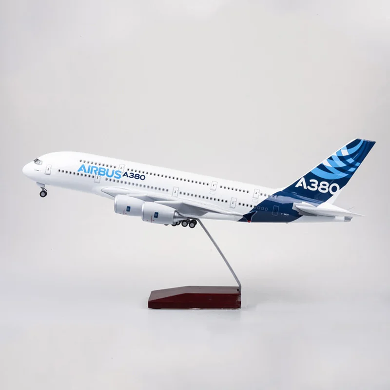 Ceny 1 160 skala model samolotu Airbus A380 Prototype Airline Diecast z LED Light dzieci kolekcjonerski model samolotu prezent