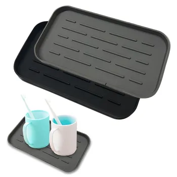 

1PC Non-Slip Silicone Dish Draining Mat Flume Folding Drying Mat Heat Resistant Tray Durable Kitchen Table Decoration