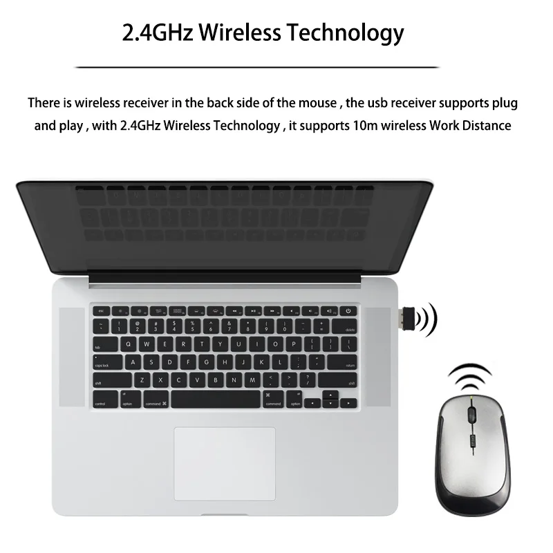 2,4 ГГц Беспроводная мышь 1200 dpi ультра тонкая офисная игровая мышь фотоэлектрическая USB приемник 10 м рабочее расстояние для ноутбука ПК