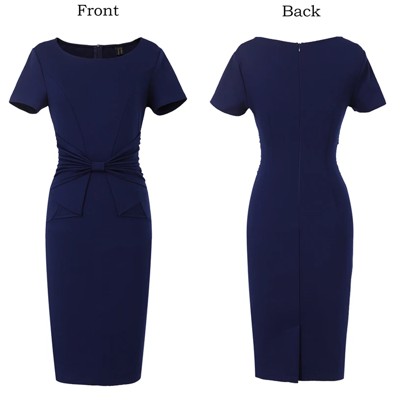 Vfemage Винтаж одноцветное цвет печати рюшами Лук носить на работу молнии vestidos Bodycon Офис Вечерние Партии Женское облегающее платье 361