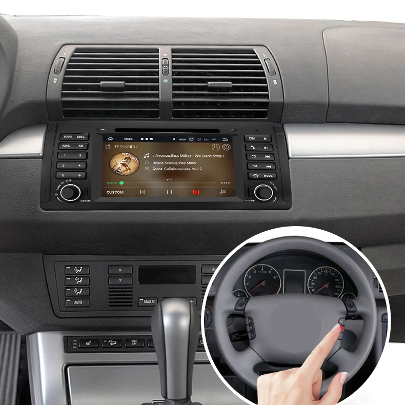 Top Car DVD Touch Screen Car Radio 1Din Bluetooth Car Multimedia Player Stereo For BMW 5 Series X5 E53 E39 M5 2002-2007 Wifi Radio 3