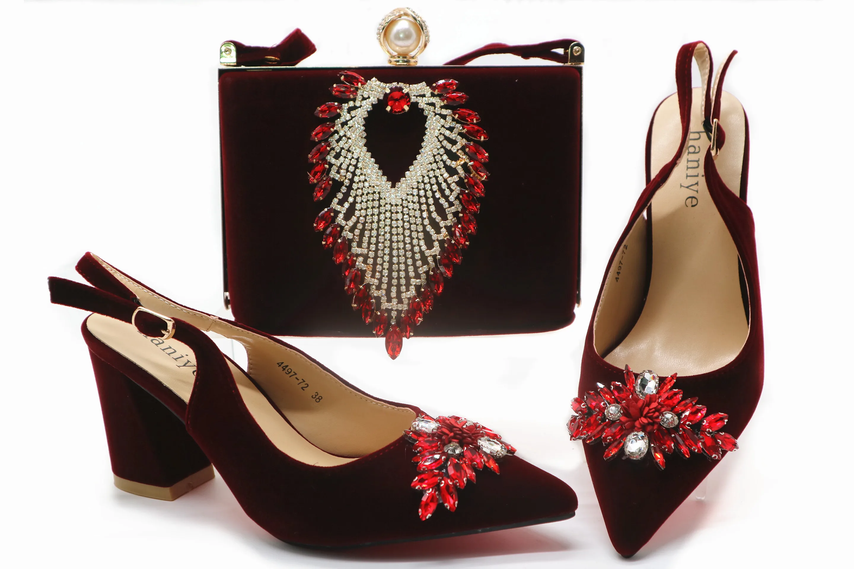 

2019 New arrival wine red italian shoes and bag matchign set for african aso ebi wedding party SB8408-3 shoes and bag