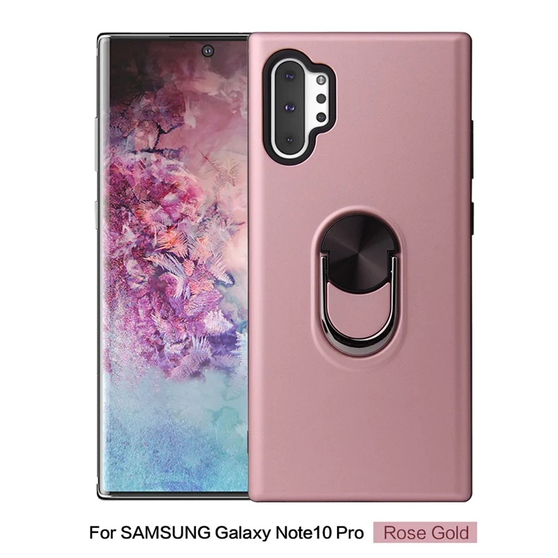 Rose Gold 360 кольцо подставка Броня Гибридный Note 10 Plus чехол для samsung Note 8 9 10 Plus автомобильный держатель Чехол Note 9 чехол для samsung Note 10 чехол - Цвет: Rose Gold